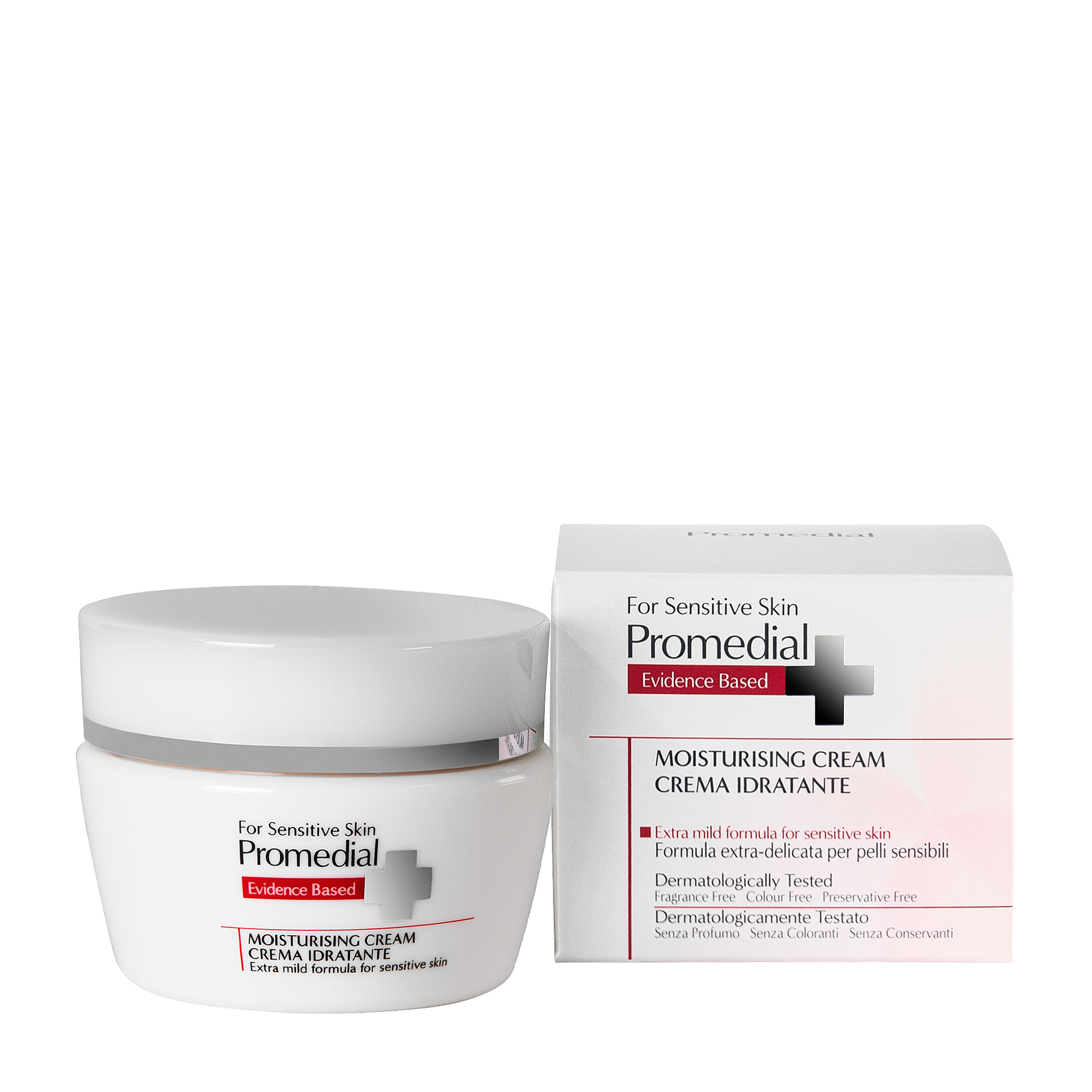 Promedial Moisturising Cream – drėkinamasis kremas jautriai odai, produkto pakuotė